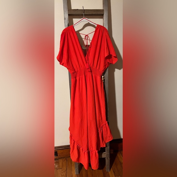 Flying Tomato Vibrant Red High Low Dress - Picture 4 of 4